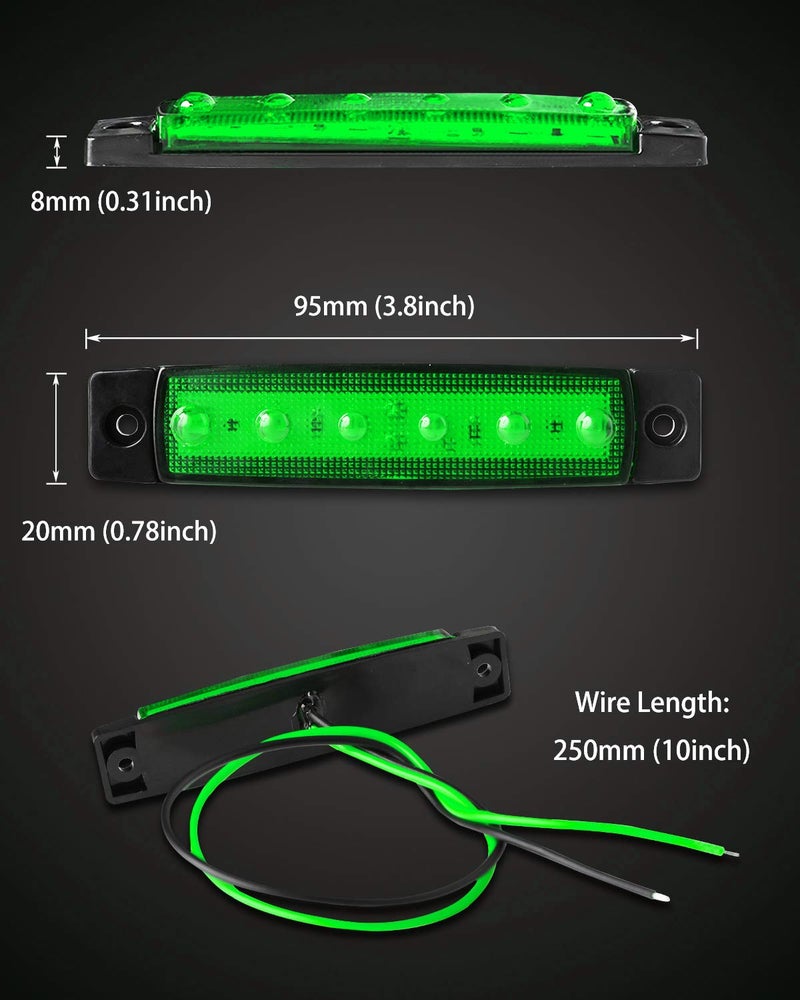 Shangyuan Marine Lights - 10PCS Green LED Interior Lights for Deck, Transom, Cockpit, Yacht, Fishing, Pontoon, Sailboat, Kayak, Bass Boat - 12v Waterproof - Image 2